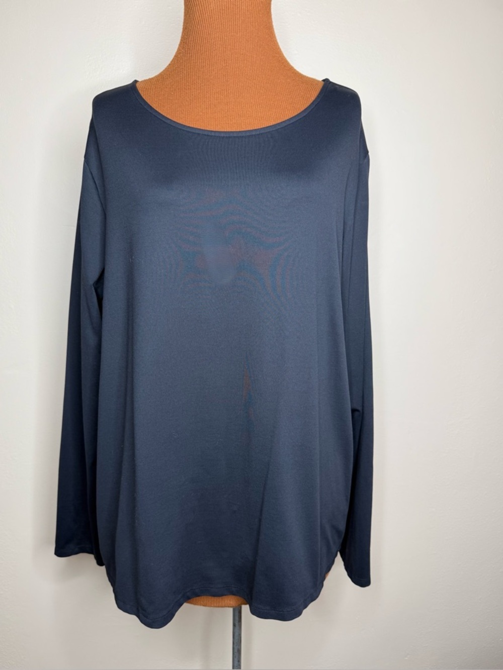 Lands’ End Long Sleeve Scoop Neck Black Top Size 1X